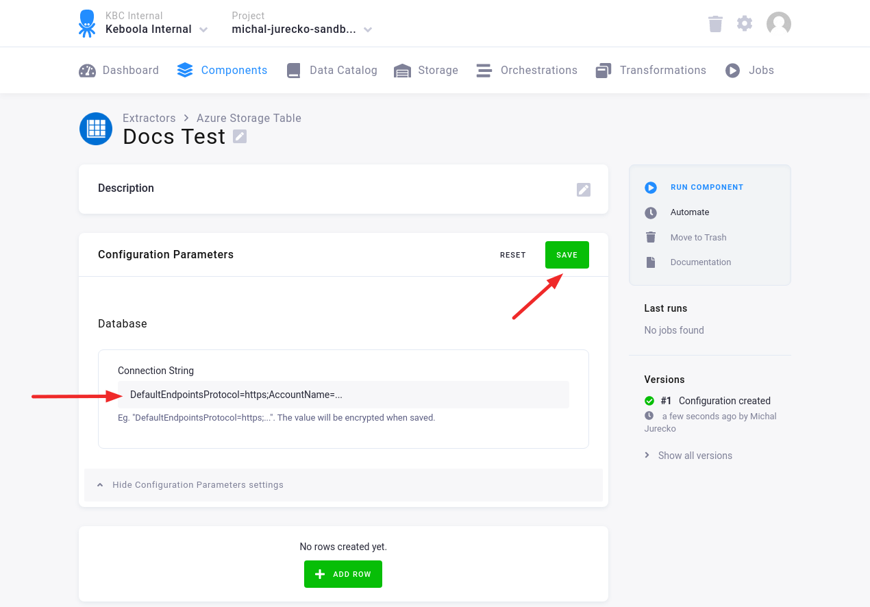 Screenshot - Extractor configuration