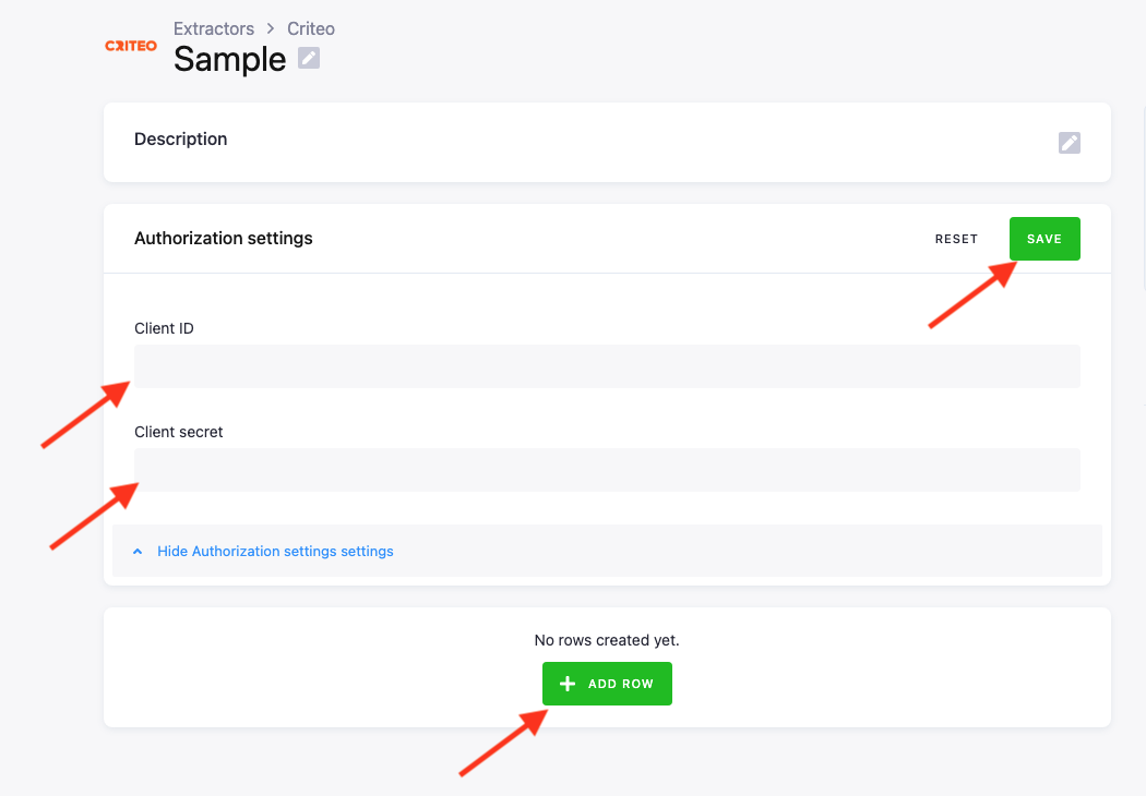 Screenshot - Auth configuration