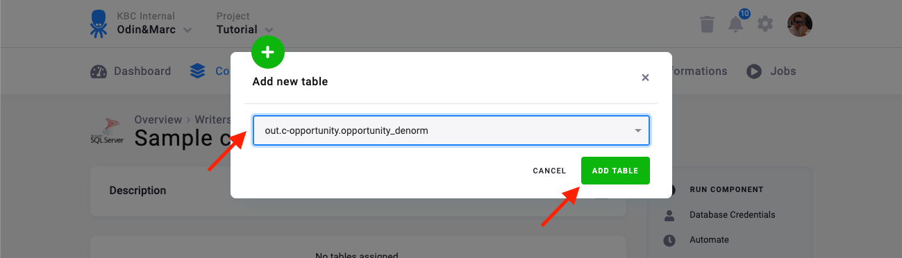 Screenshot - Select Table